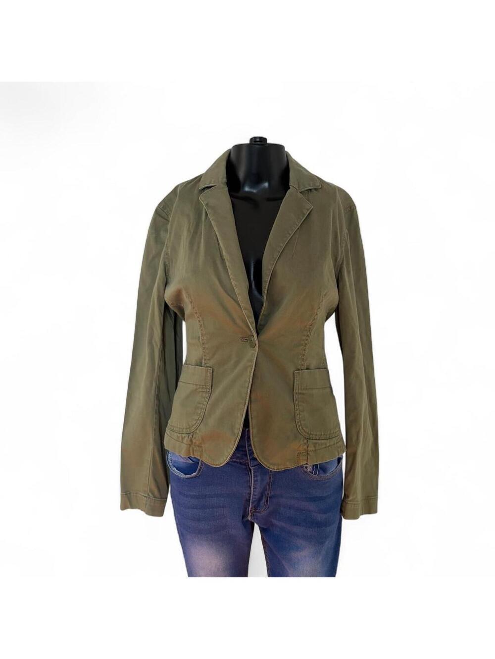 New York & Company Y2K Olive Green Fitted Blazer Size 4